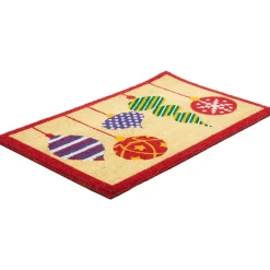 Wall & Door Decorations*Northlight Tan Brown And Red Christmas Ornaments Coir Outdoor Doormat 18