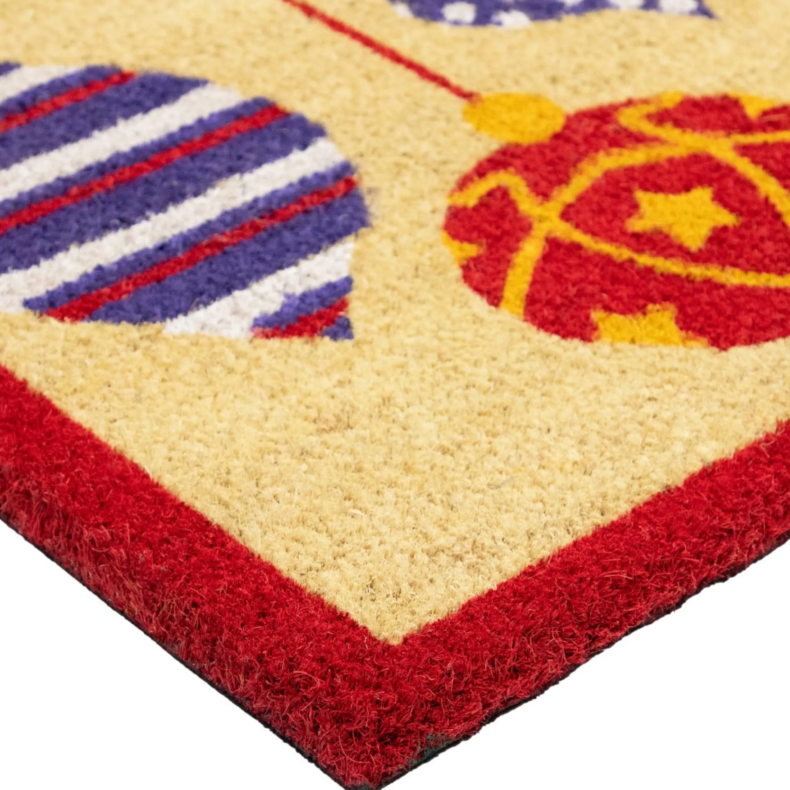 Wall & Door Decorations*Northlight Tan Brown And Red Christmas Ornaments Coir Outdoor Doormat 18" X 30"