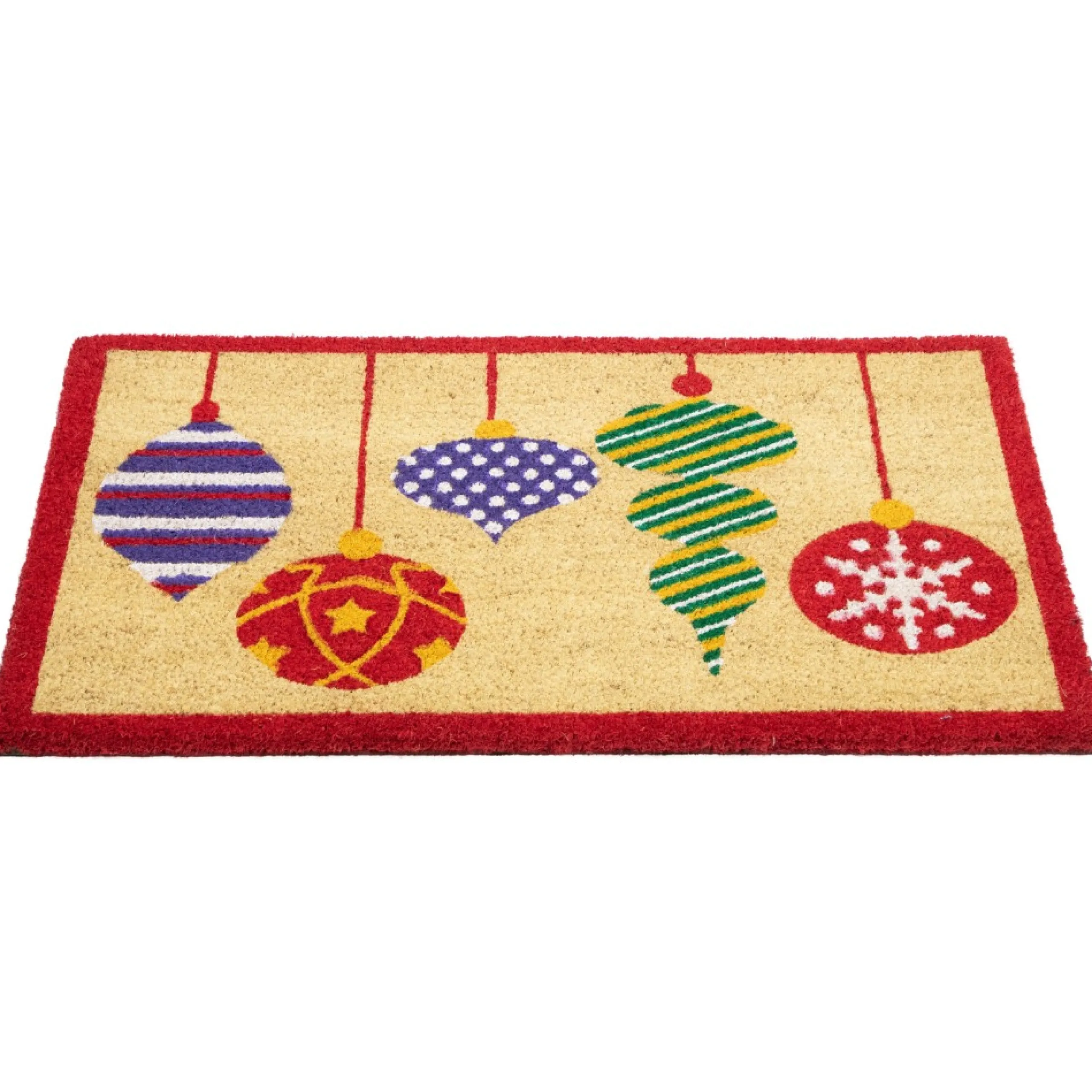 Wall & Door Decorations*Northlight Tan Brown And Red Christmas Ornaments Coir Outdoor Doormat 18" X 30"