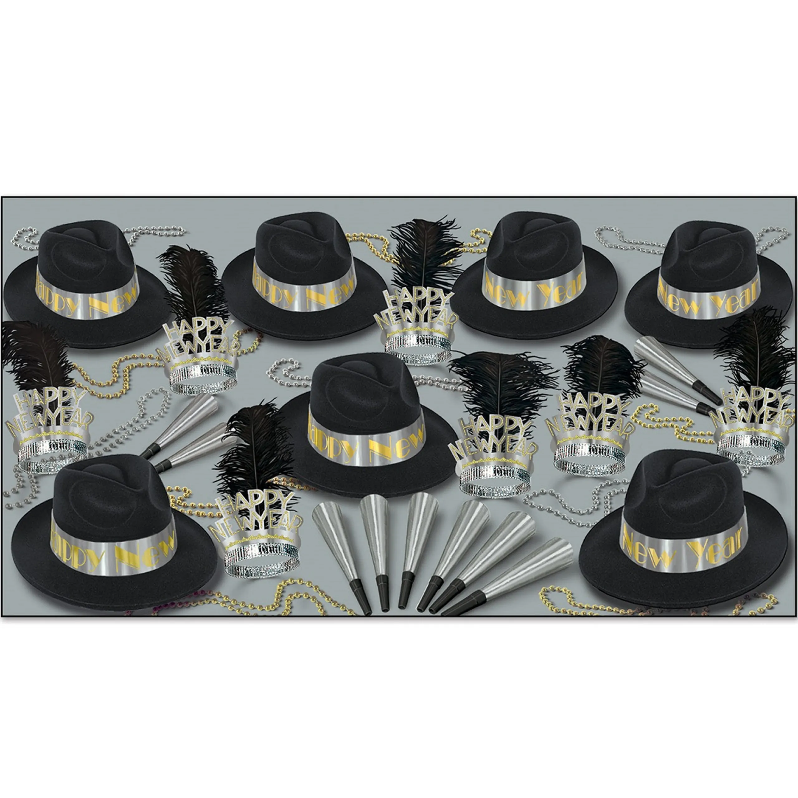 Beistle The Platinum Gold Party Kit For 50 People For New Year's Eve