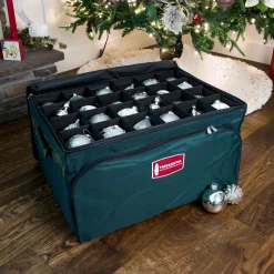 Northlight Ornament Storage></noscript>3-Tray Fabric Lined Christmas Ornament Storage Bag - Holds 72 Ornaments