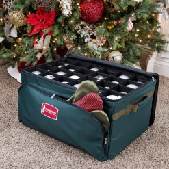 Northlight Ornament Storage></noscript>3-Tray Fabric Lined Christmas Ornament Storage Bag - Holds 72 Ornaments