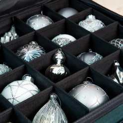 Northlight Ornament Storage></noscript>3-Tray Fabric Lined Christmas Ornament Storage Bag - Holds 72 Ornaments