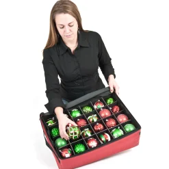 Northlight Ornament Storage></noscript>2-Tray Red Christmas Ornament Storage Bag - Holds Up To 48 Ornaments