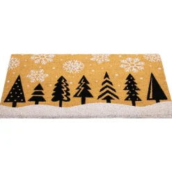 Wall & Door Decorations*Northlight Trees And Snowflakes Natural Coir Christmas Outdoor Doormat 18