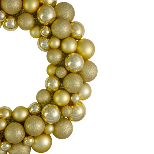 Shatterproof Ball Wreaths*Northlight Vegas Gold 3-Finish Shatterproof Ball Christmas Wreath - 24-Inch, Unlit