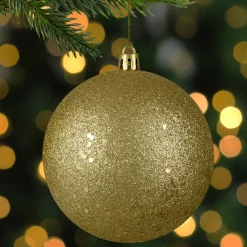 Northlight Shatterproof></noscript>Vegas Gold Holographic Glitter Shatterproof Christmas Ball Ornament 4