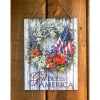 Glow Decor White And Blue "God Bless America" Printed Rectangular Wall Sign With Rope Hanger 10" X 7.5"