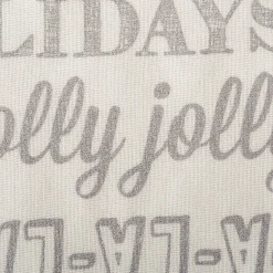 Linens*CC Home Furnishings White And Metallic Silver Colored Christmas Collage Rectangular Tablecloth 60