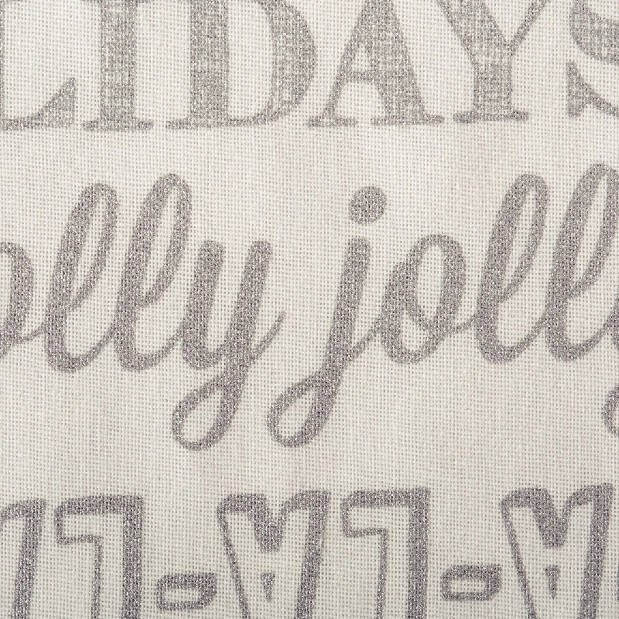 Linens*CC Home Furnishings White And Metallic Silver Colored Christmas Collage Rectangular Tablecloth 60" X 84"