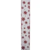 Ribbon*Northlight White And Red Snowflake Christmas Wired Craft Ribbon 2.5" X 10 Yards