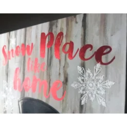 Signs & Plaques*Glow Decor White And Red Snowman Printed Rectangular Christmas Wall Sign With Rope Hanger 10